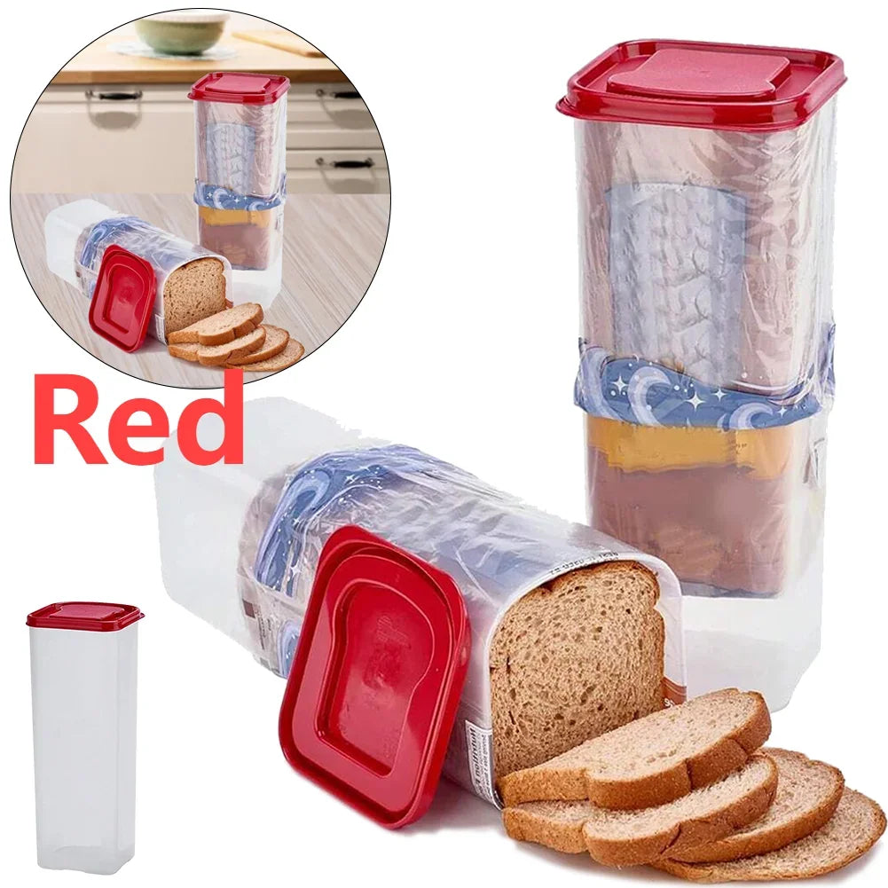 Plastic Sandwich Bread Holder with Airtight Lid Bread Dispenser Fresh Bread Storage Container for Loaf Bread Sandwich