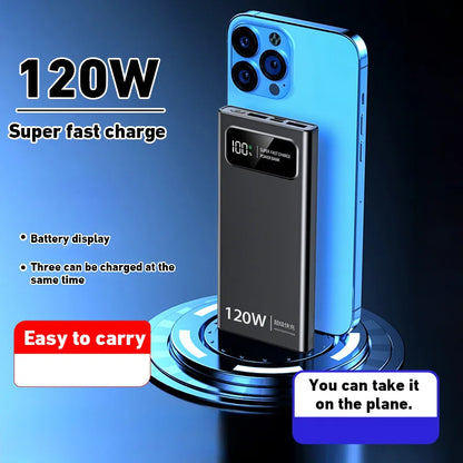 New 120W Super Fast Charging Power Bank With LED Digital Display 200000mAh Large Capacity External Battery Portable For phones