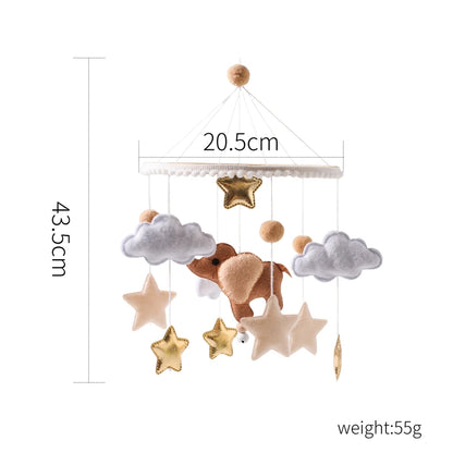 Baby Mobile Crib Bed Bell Musical Rattles Toys Soft Felt Cartoon Animal for Infants Nursery Mobiles Forest Animals Crib Toys