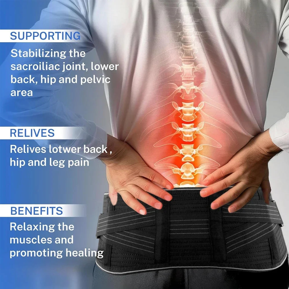 1PCS Lightweight Back Brace for Lower Back Pain – Breathable Mesh Design & Adjustable Straps-Ideal for Men & Women Under Clothes