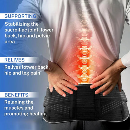 1PCS Lightweight Back Brace for Lower Back Pain – Breathable Mesh Design & Adjustable Straps-Ideal for Men & Women Under Clothes