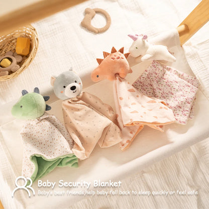 Baby Soft Security Blanket Infant Lovely Comforter Toy Stuffed Animal Newborn Gifts for Boys and Girls Toddler Sleeping Toys