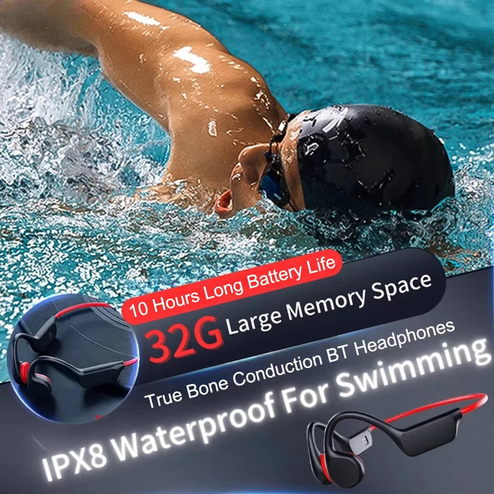 Xiaomi Bone Conduction Headphones IPX8 Waterproof MP3 32GB Bluetooth5.4 Wireless Headphones With Mic Swimming Sports Fitness