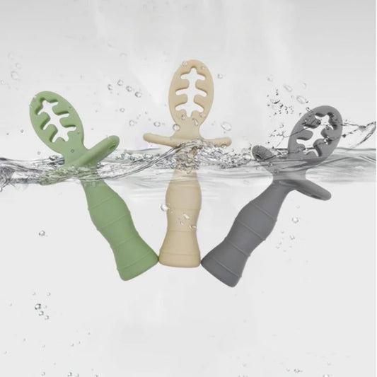 Children's Silicone Spoon Baby Soft and Resistant To Falling Infant Feeding Training Spoon Kids Auxiliary Food Spoon For Gifts