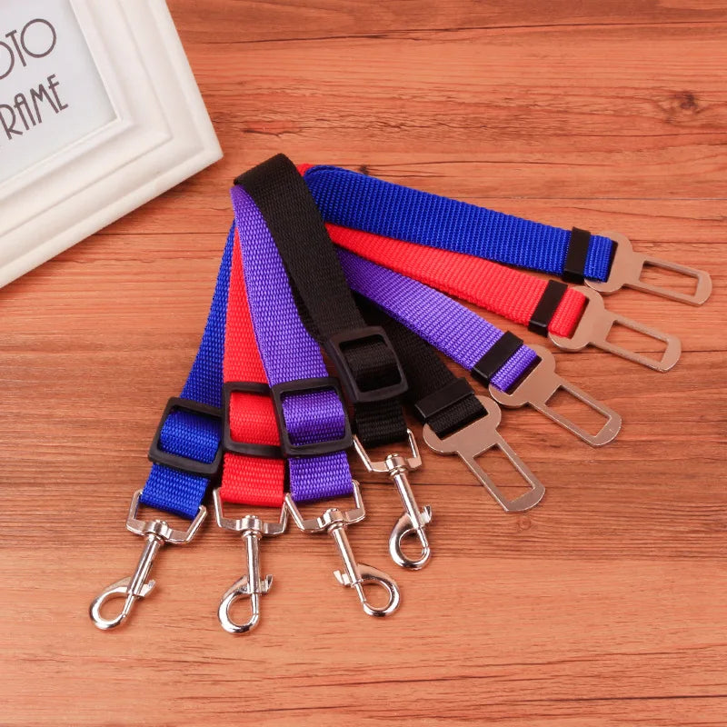 Car Seat Belt Pet Seat Adjustable Vehicle Pet Cat Dog Harness Lead Clip Safety Lever Traction Collars Dogs Accessoires
