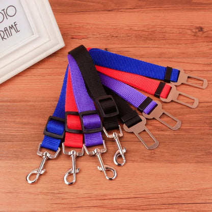 Car Seat Belt Pet Seat Adjustable Vehicle Pet Cat Dog Harness Lead Clip Safety Lever Traction Collars Dogs Accessoires
