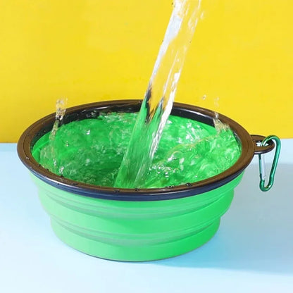 350ml Travel Slow Food Bowl for Small & Large Dogs, Foldable Pet Feeder with Buckle