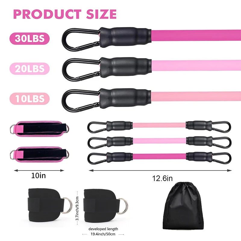 Resistance Bands With Ankle Straps Fitness Workout Training Resistance Bands Home Yoga Stretch Elastic Pilates Gym Equipment