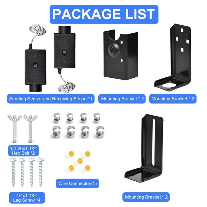 A02F-41A4373A Garage Door Safety Sensor For Liftmaster & Chamberlain Openers Sensor And Bracket