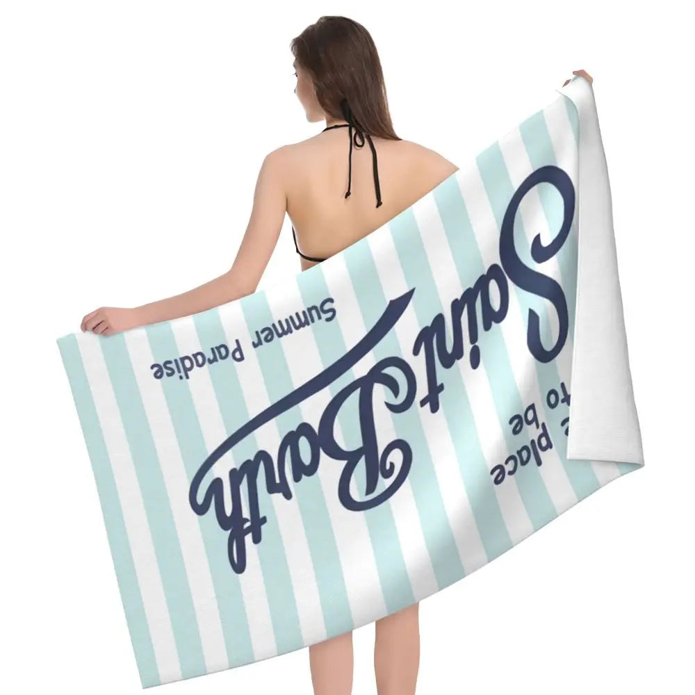 S-Saint B-Barth Beach Towel for Adults – Soft, Absorbent, and Lightweight for Travel