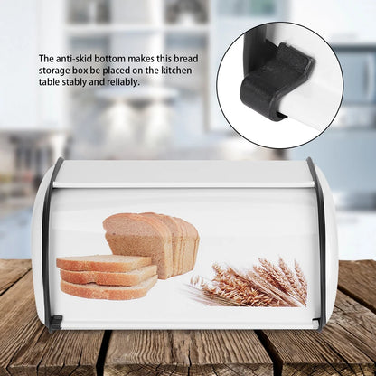 Bread Bin Bread Holder Large Capacity Stainless Steel Bread Box Holder Bin Container Kitchen Storage Organizer Bread Storage Box