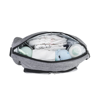 One-shoulder portable mommy bag, portable stroller bag with a pair of hooks, multi-functional mother and baby travel bag