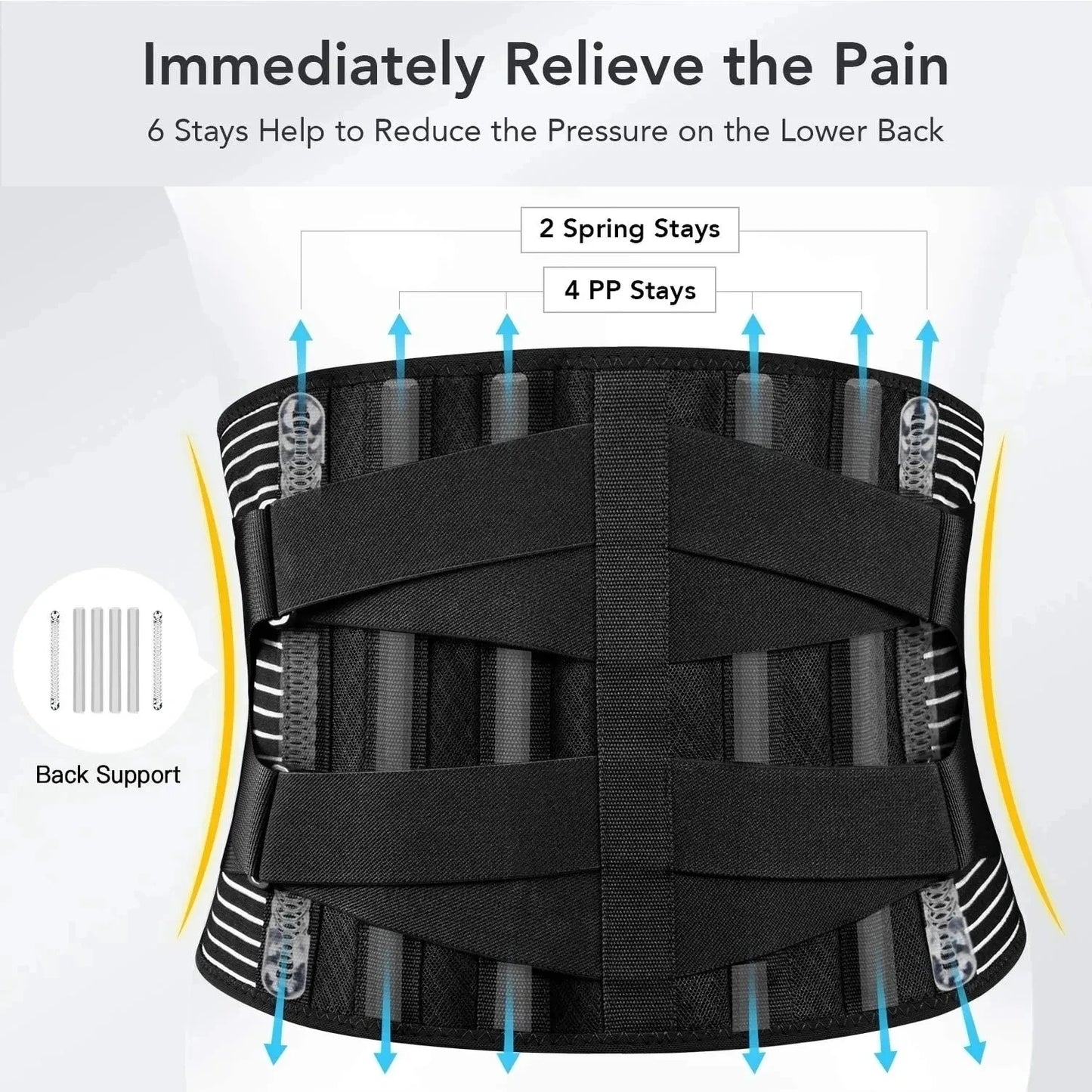 Lower Back Brace Lumbar Support Belt Adjustable Double Pull Breathable Spine Decompression Medical Orthopedic Brace Pain Relief