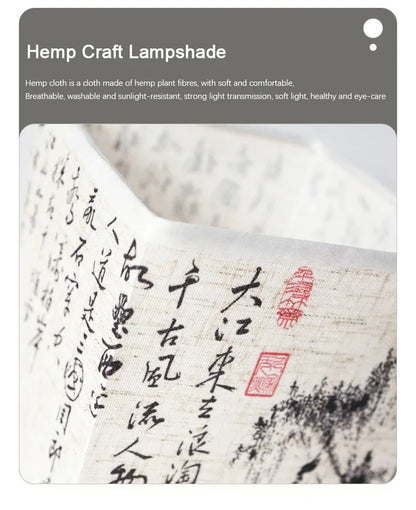 LED  Decoration Table Lamps Simple Chinese Style Dimmable Plug Night Light Fabric Lampshade Square Bedroom Bedside Desk Lights