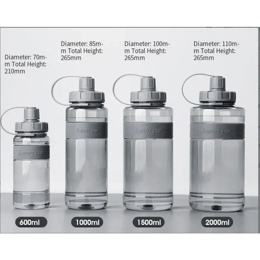 2 Liter Big Water Bottle With Straw 2L/1.5L/1L/0.6L Large Capacity School Gym Sports Drinking Bottles Fitness botella de agua 물병