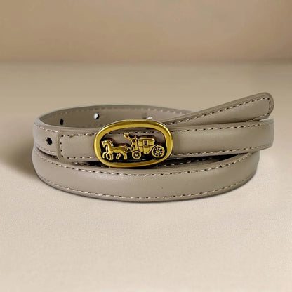 Narrow 1.3cm fashion luxury brand ladies pin buckle women genuine leather dress strap for jeans wastband