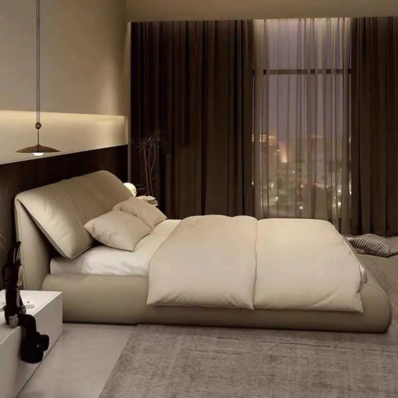 High End European Double Bed Headboard Glamorous Full Size Twin Bed Frame Luxury Platform Wood Cama Box Casal Nordic Furniture