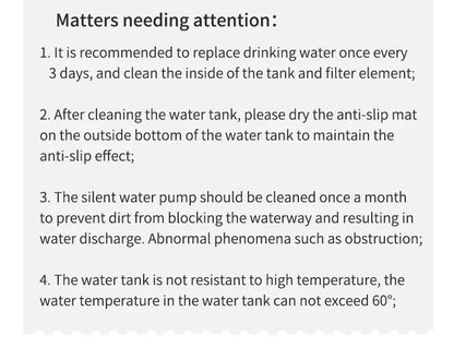 3L Auto Cat Water Fountain with Filter Quiet USB Electric Large Capacity Recirculating Cat Fountain Water Dispenser for Cats