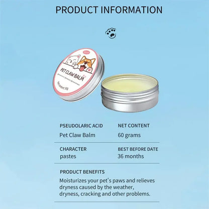 Paw Balm for Cats 50g Cat Dog Paw Protective Cream Pet Nose Protector Moisturizer Pet Crack Feet Repair Accessories for Cats