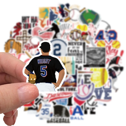 Baseball Stickers 52PCS Sports Baseball Stickers for Water Bottles,Baseball Sticker,Baseball Helmet Stickers