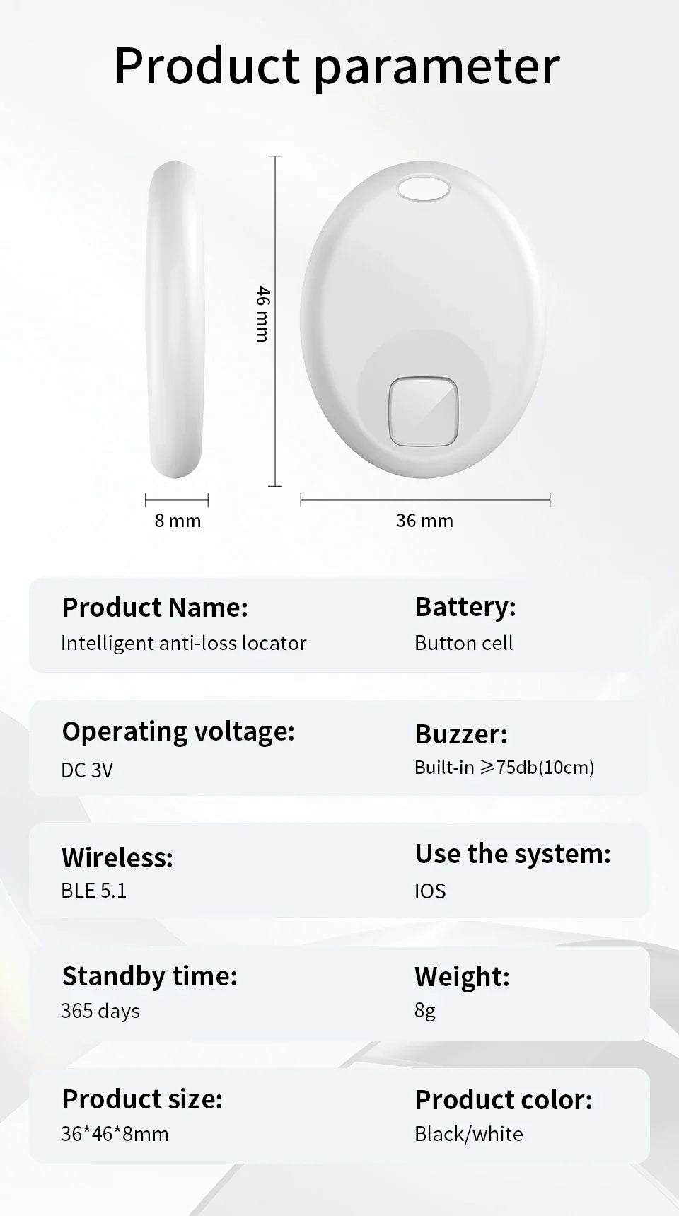 Smart Track Device AirTag Bluetooth GPS Tracker For IOS Find My App Anti-loss Luggage Key Car Pet Kid Finder Locator Positioner