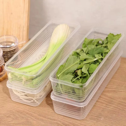 1/5PCS Refrigerator Storage Boxes Scallions Fresh Box Food Container Cold Storage Crisper Sealed Fridge Organiser with Lid Jars