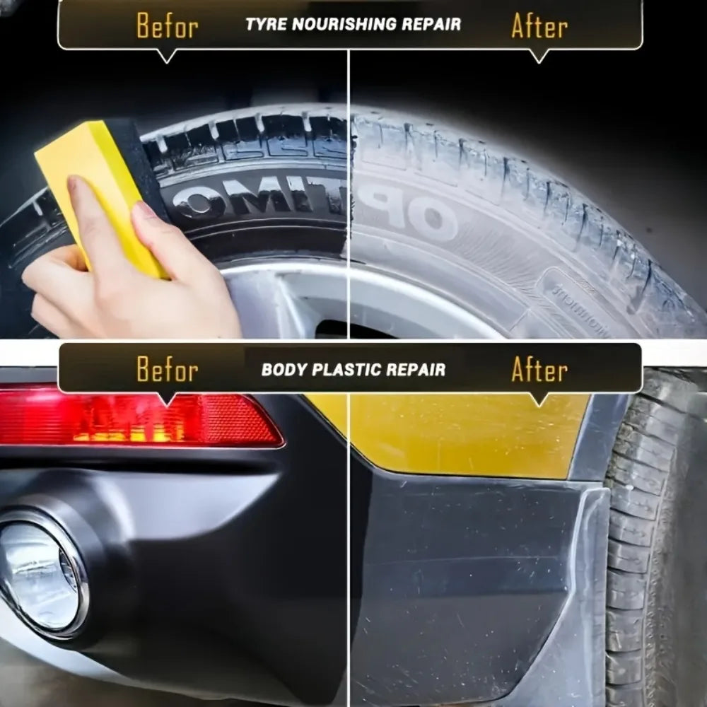 Car Coating Black Wet Look Tire Polisher Shine Dressing -Automotive Clear Coat Tire Dressing Spray Wet Tire Look Tire Glioss