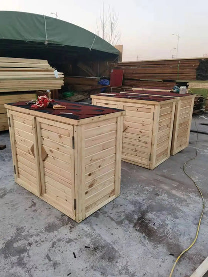 2TOE kindergarten outdoor preservative wood storage cabinet locker waterproof mildew-proof carbonized wood cabinet school wooden