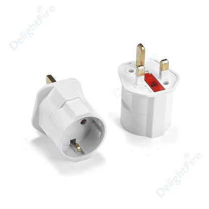 European EU To UK Plug Adapter Standard Euro 250V EU Plug To UK Electrical Socket Power Adapter Electrical Socket Outlet