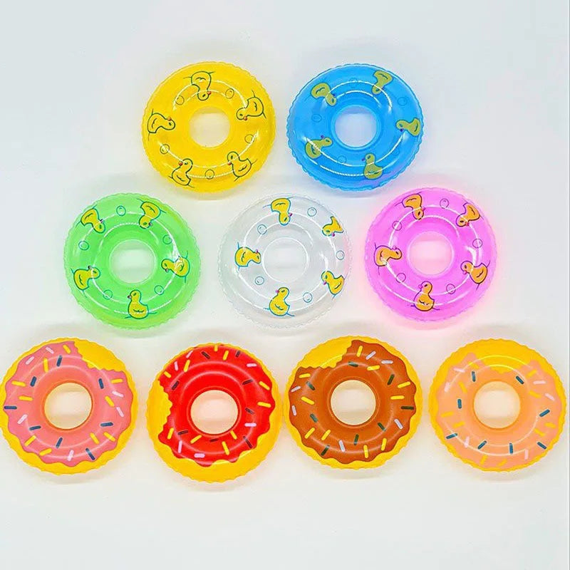20PCS inflatable mini swimming rings water games swimming ring toys neighborhood mini children's swimming rings donuts