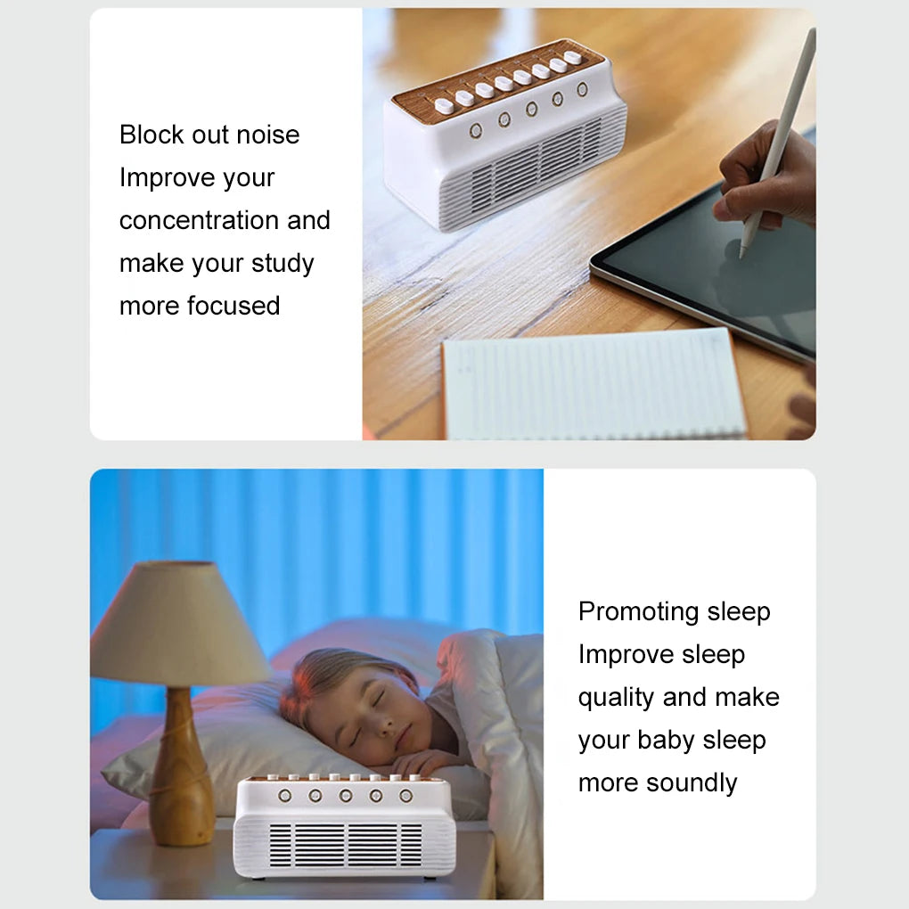 Wireless Bluetooth Speaker Noise Timed Natural Sounds Music Box Improve Sleep Rain Sea Waves Bird Thunder Relax Reduce Stress