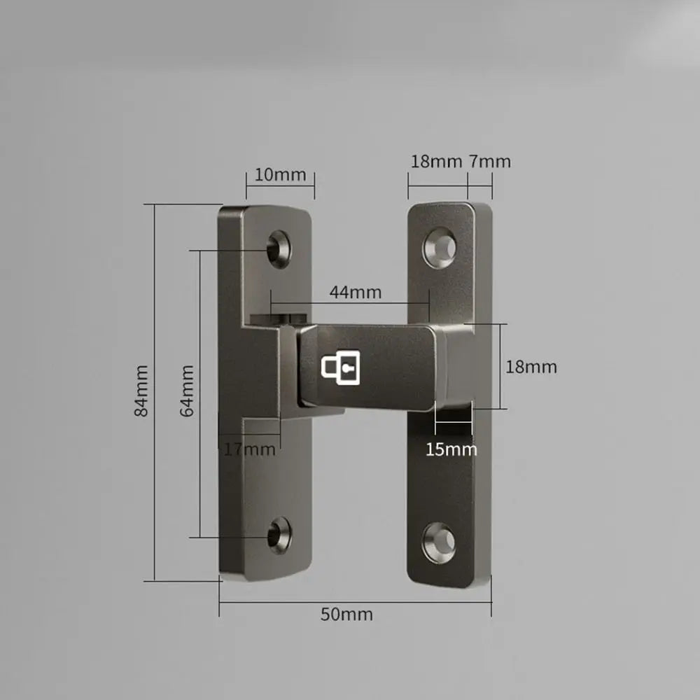 90°/180° Luminous Latch Indoor Metal Door Buckle Bathroom Door Lock Sliding Door Lock Wooden Door Burglar Barn Door Buckle