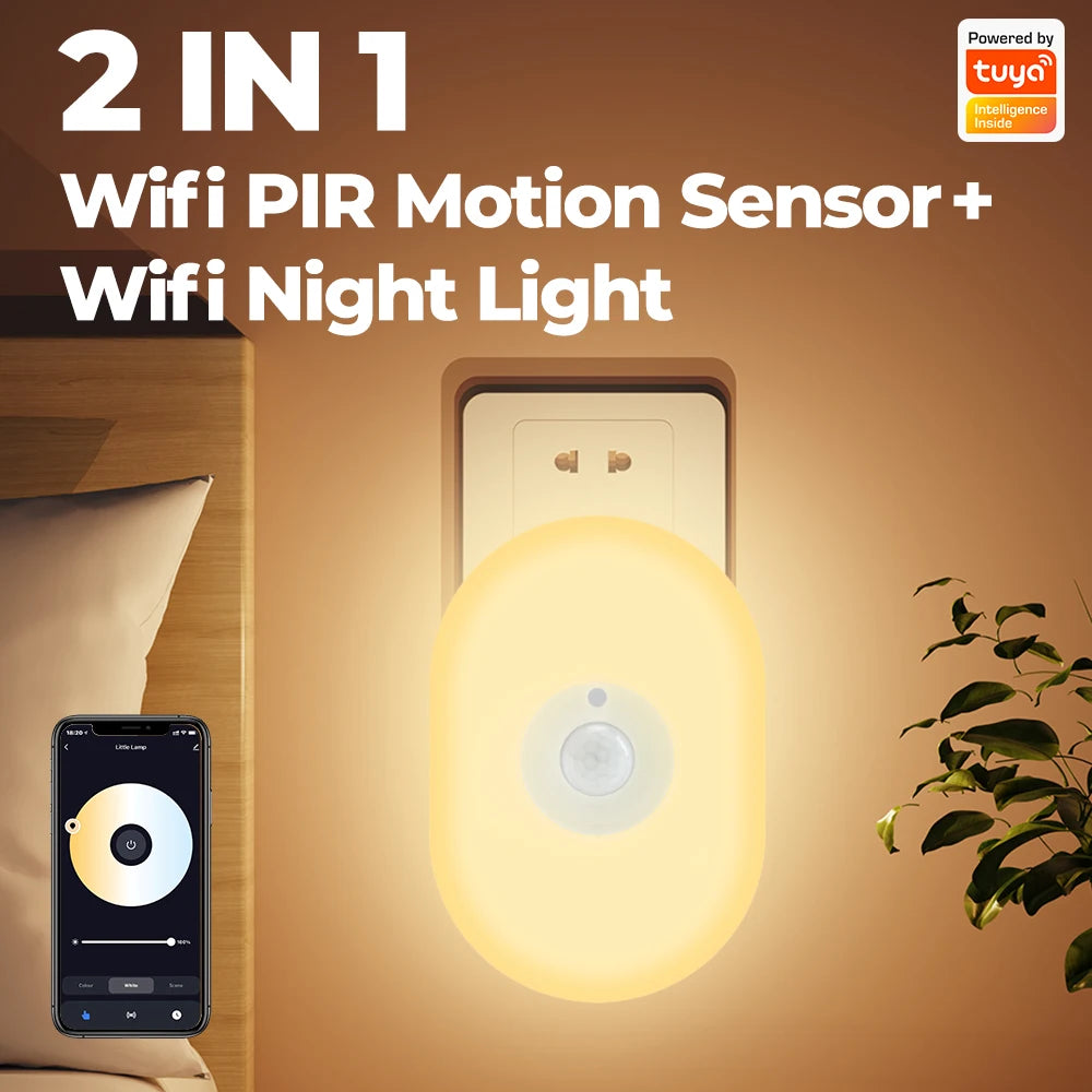 Smart Sensor Wifi Night Light Night Lights Plug Into Wall APP Control Dimmable Timing Atmosphere Wall Lamp For Bedroom