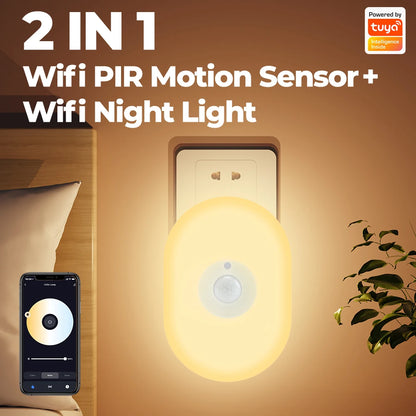 Smart Sensor Wifi Night Light Night Lights Plug Into Wall APP Control Dimmable Timing Atmosphere Wall Lamp For Bedroom