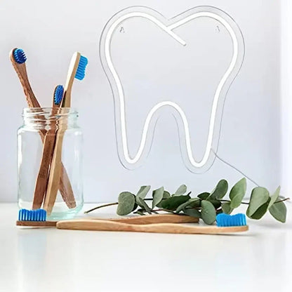 Tooth Neon Sign Teeth Sign LED Neon Light Sign Dental Office Decor Wall Hangings Large Led Neon Lights Dentistry Wall Decoration