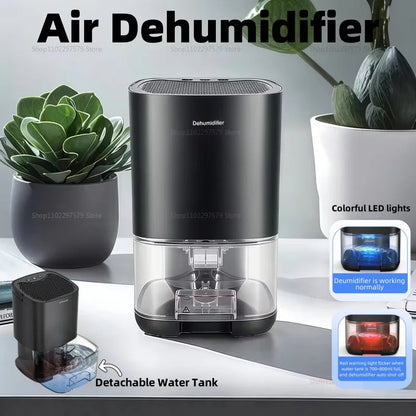 Smart Air Purifier Dehumidifier Mini Quiet Dryer for Home Office Kitchen Room Deodorizer EUUS PlugPortable Small Humidifier