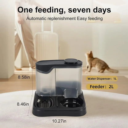 Automatic Cat Feeder FeederDog Feeder Automatic Suitable for Pets Such As Cats and Dogs Feeding and Drinking in One
