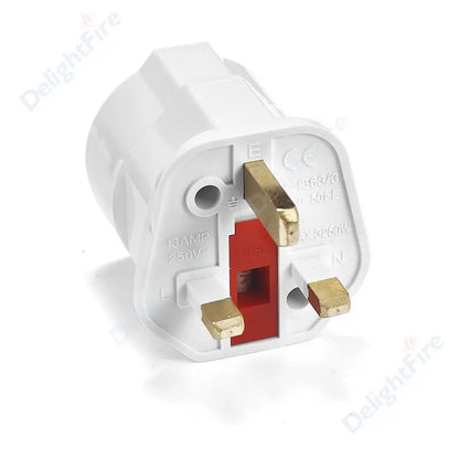 European EU To UK Plug Adapter Standard Euro 250V EU Plug To UK Electrical Socket Power Adapter Electrical Socket Outlet