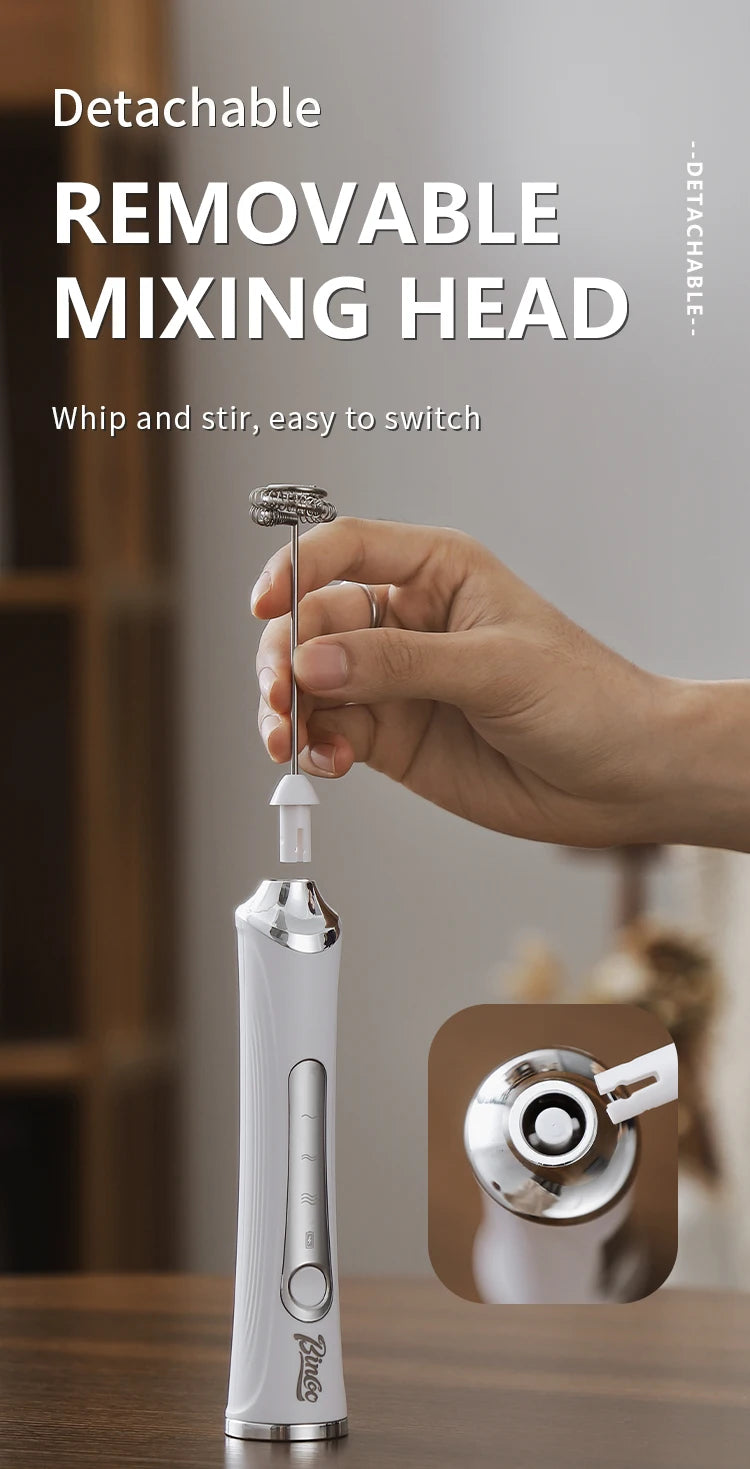 Bincoo Electric Milk Frothers Handheld Wireless Blender USB Mini Coffee Maker Whisk Mixer Cappuccino Cream Egg Beater Blender
