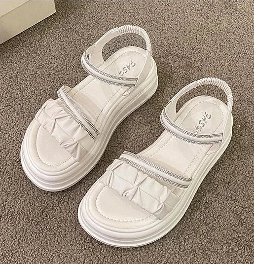 Outdoor Platform Sandals for Women New Breathable Fashion Woman Shoes Summer 2025 Comfortable Trending Pvc Designer Luxury Shoe