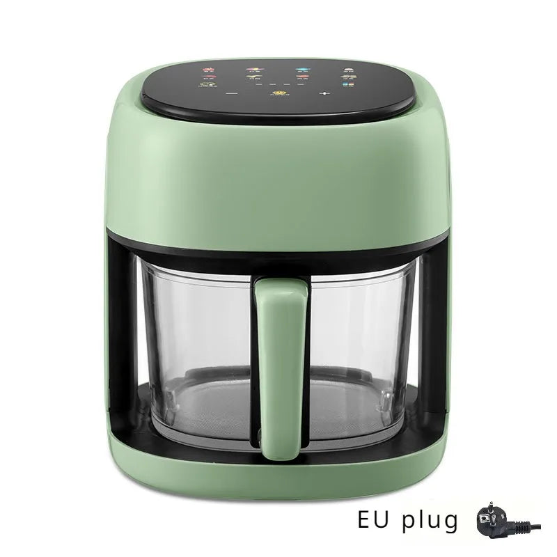 Smart Electric Air Fryer Large Capacity Convection Oven Deep Fryer Without Oil Kitchen 360°Baking Viewable Window Home Applianc