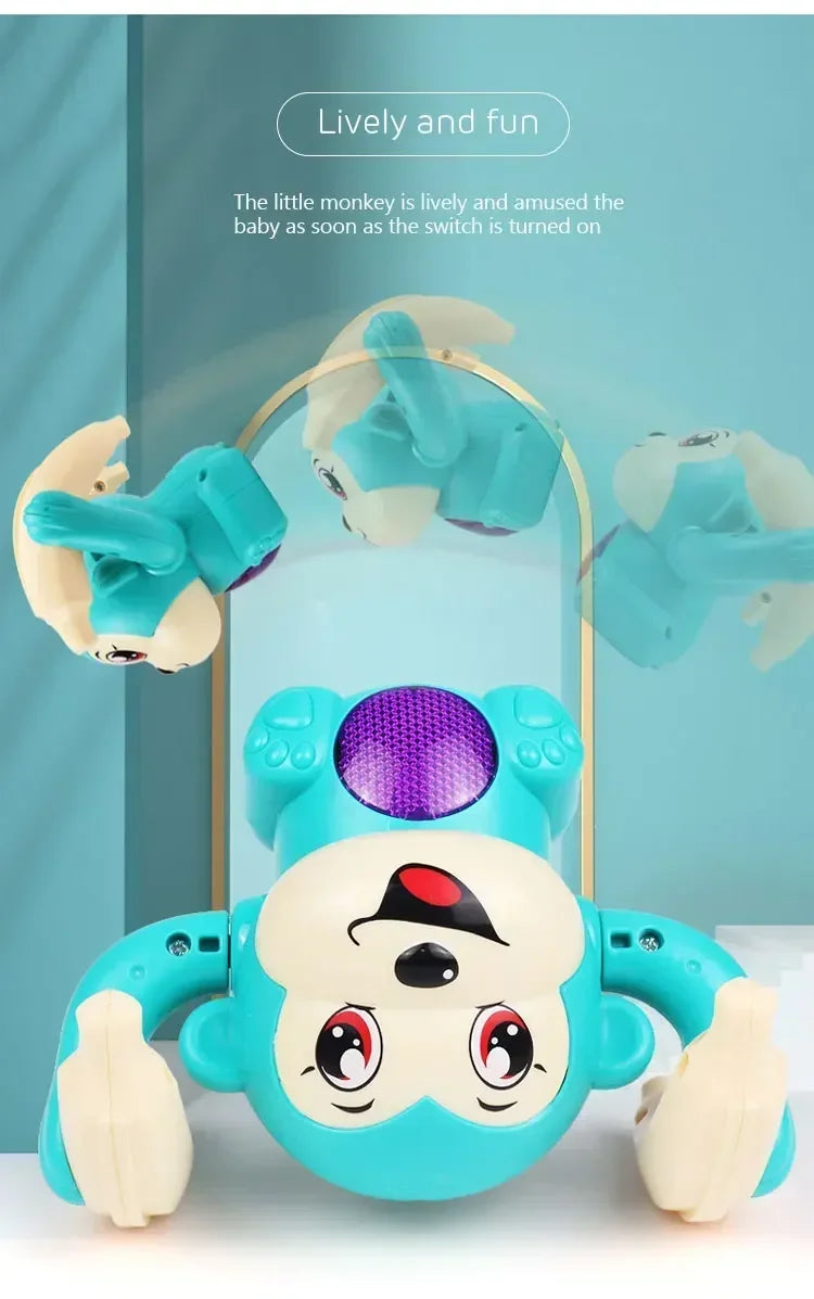 Musical Crawling Monkey Toys for Babies - Interactive Light-Up Dancing Toy for Infant Development and Tummy Time Gifts