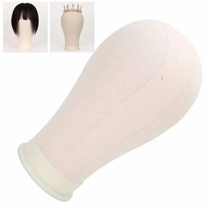 Canvas Block Head Mannequin Wig Head, Wig Stand Tripod with Head, Mannequin Head Wig Display Styling Head, Manikin Block Head