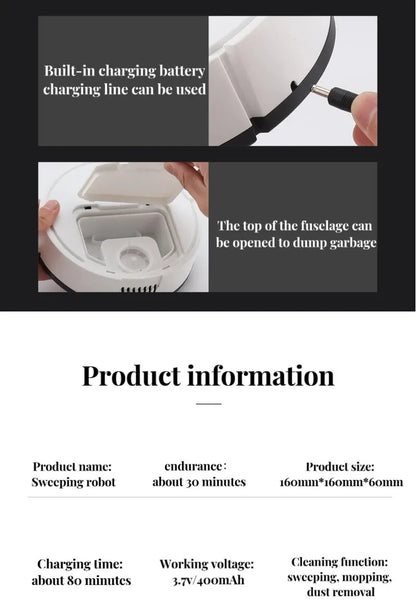 Intelligent Sweeping Robot Household Mini Vacuum Cleaner Dust Sweeping Mopping Three In One