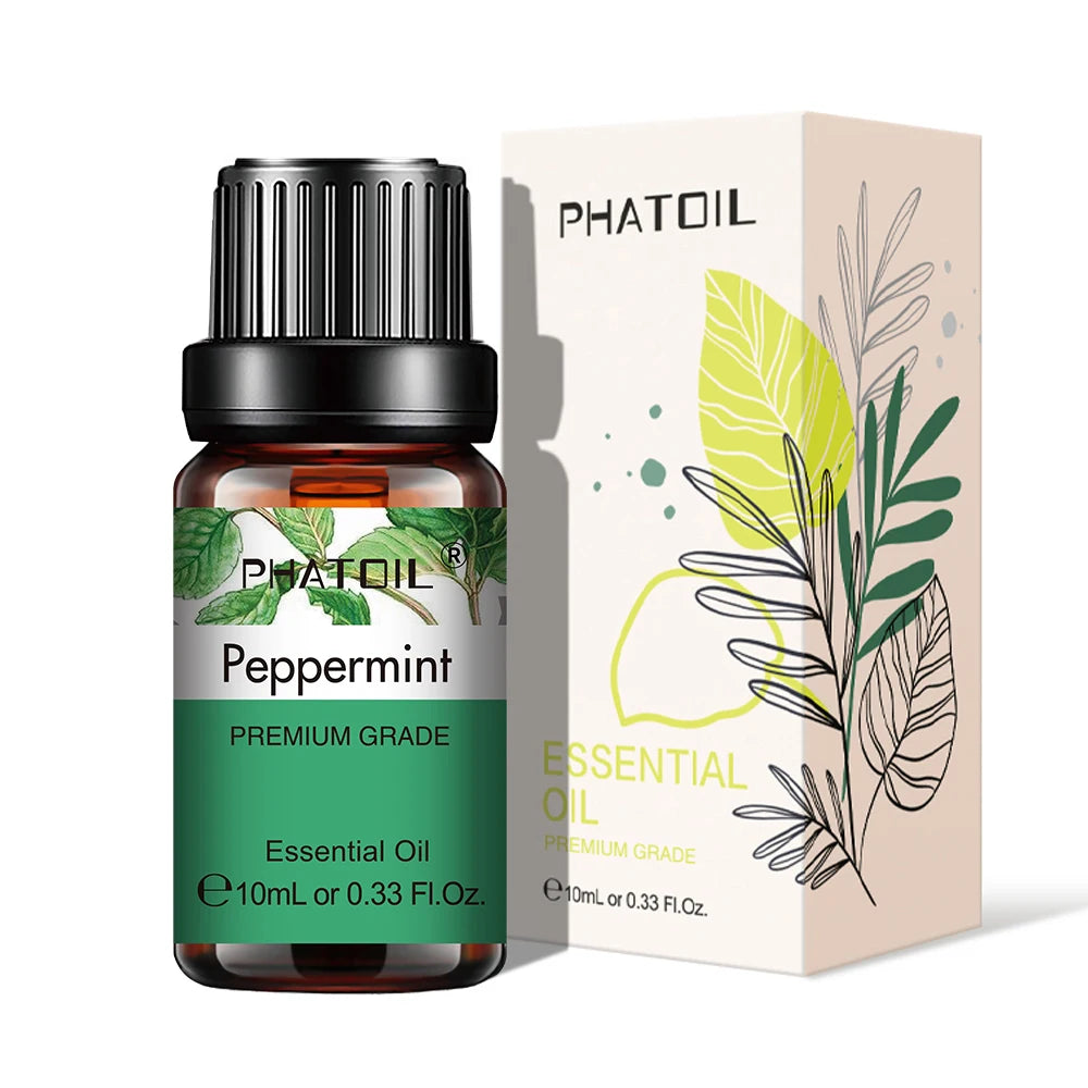 PHATOIL Natural Plant Essential Oil 10ml Eucalyptus Rose Lemon Bergamot Vanilla Peppermint 1PCS Aroma Essential Oil For Diffuser