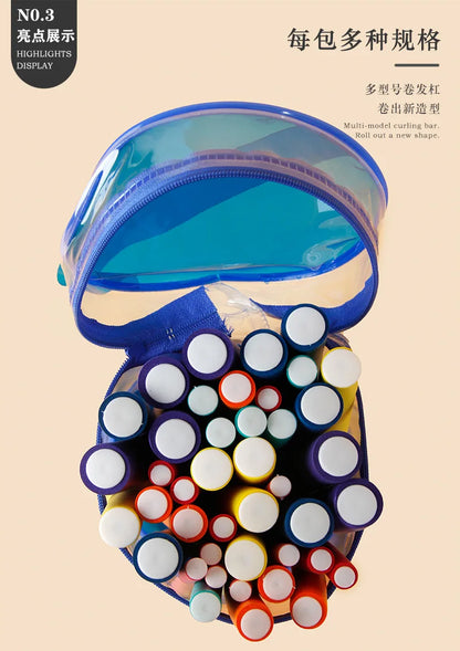 42pcs Flexible Hair Curling Rod Hair Curler Makers Soft Foam Bendy Twist Curls Flexi Rollers Styling Tools Hair Roller No Heat