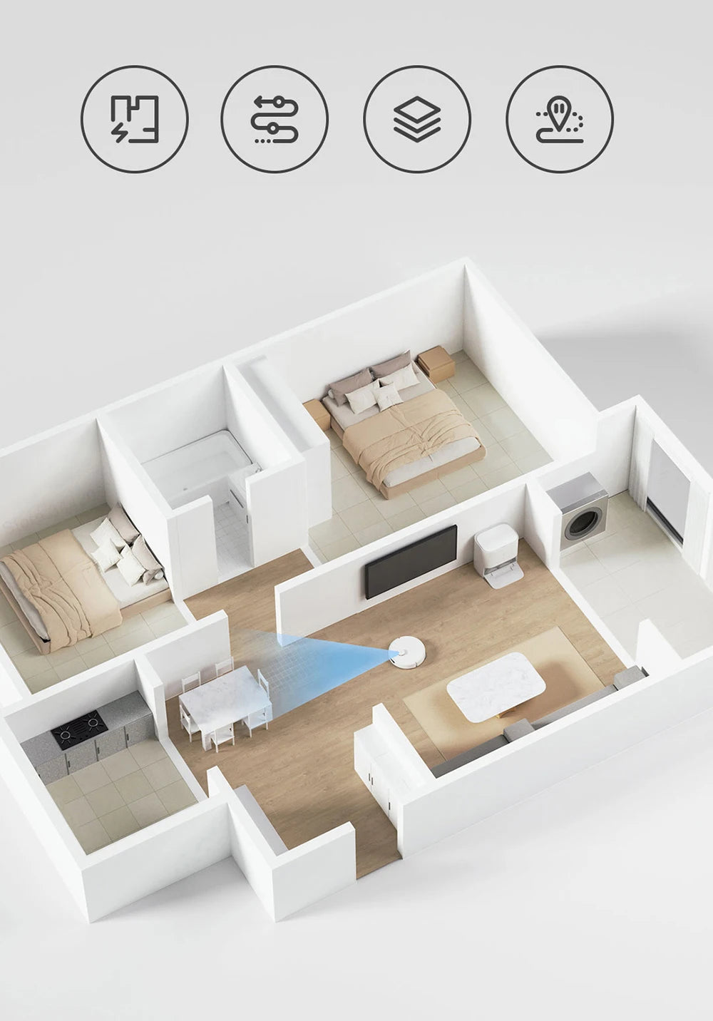 XIAOMI MIJIA Self Robot Vacuum Cleaners Mop 2 Smart Home Sweeping High Speed Rotary Scrubbing 5000PA Cyclone Suction LDS Laser