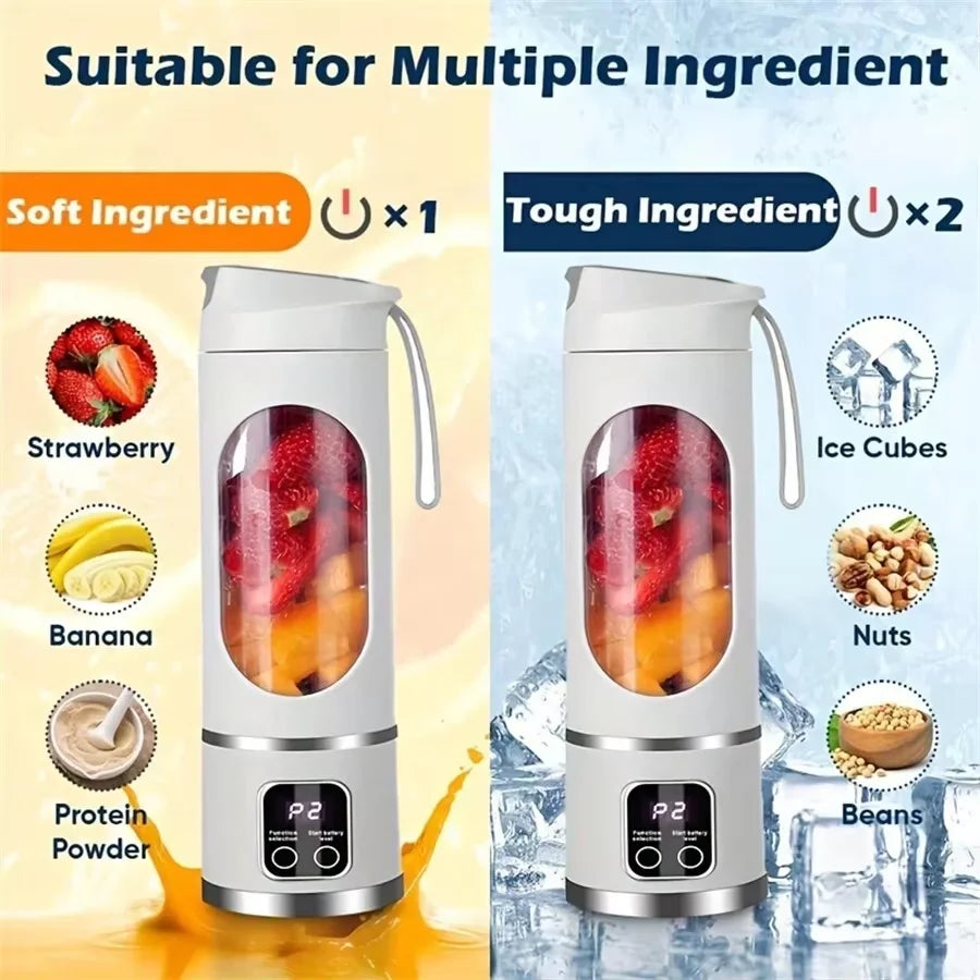Kitchen Blender Mini Electric Juicer USB Rechargeable Smoothie Milkshake Maker Portable Automatic Fresh Squeezed Fruit Orange