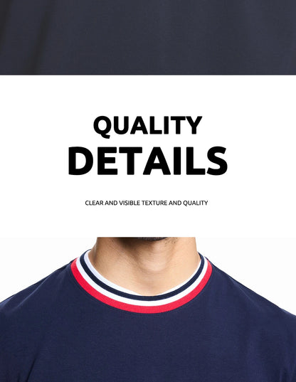 Mens T Shirts Cotton Mens Casual Short Sleeve Solid Stripe O Neck Soft T-Shirts Basic 2025 Men's Loose Fit Tee Shirt Tops