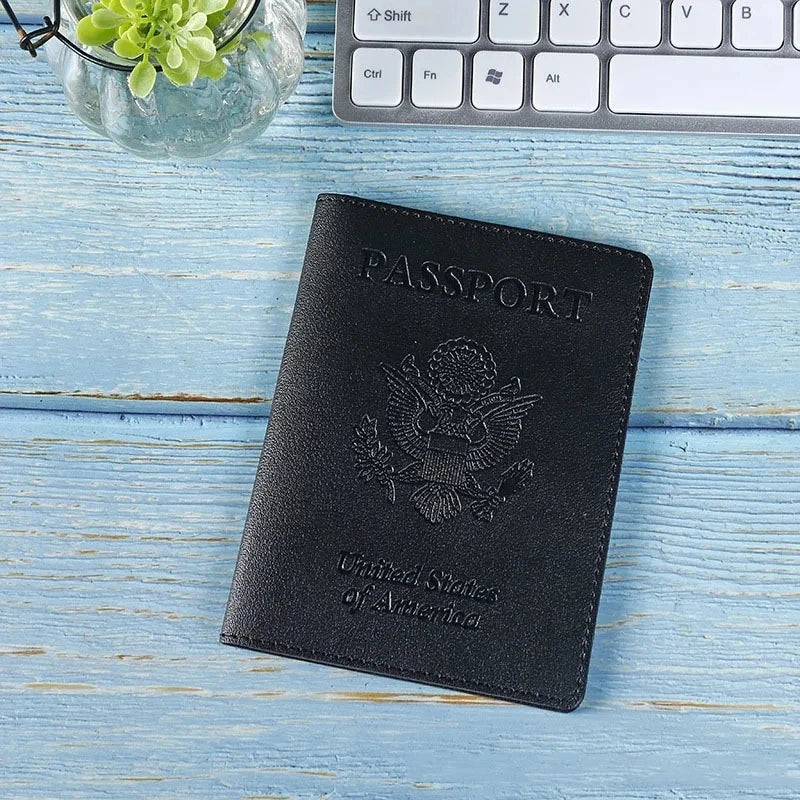 Passport Holder Cover Wallet Travel Essentials RFID Blocking Leather Card Case International Travel Must Haves Travel Accessorie